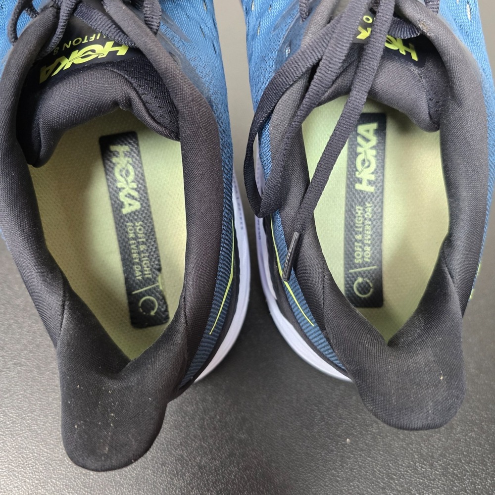 Hoka Shoes Mens 11.5D Blue Coral Butterfly Slifton 8 Performance Running BCBT - Picture 11 of 12